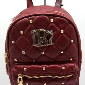 Badgley Mischka, BURGUNDY, Small/Mini Diamond Quilted Backpack